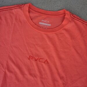 RVCA‎ Shirt Mens Medium Orange/Pink Midweight Embroidered Letters